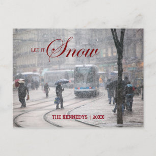Cartes Pour Fêtes Annuelles Neige - Français Alpes Rue Hiver Tempête de neig