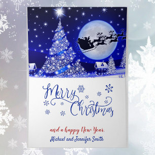 Cartes Pour Fêtes Annuelles Neige La Veille De Noël Ajouter Noms Père Noël Sle