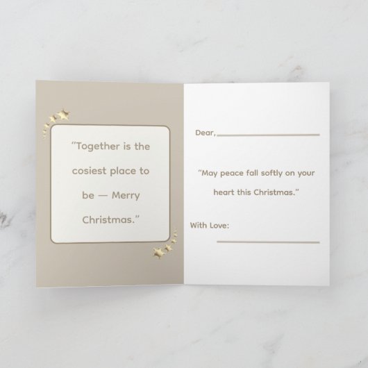 Cartes Pour Fêtes Annuelles Neige Silencieuse, Lumière Douce ;Élégance Minimal (Intérieur)