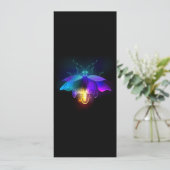 Cartes Pour Fêtes Annuelles Neon Firefly sur noir (Debout devant)