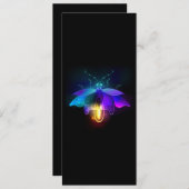Cartes Pour Fêtes Annuelles Neon Firefly sur noir (Devant / Derrière)