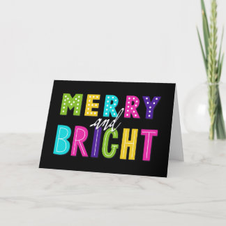 Cartes Pour Fêtes Annuelles Neon Merry et Bright