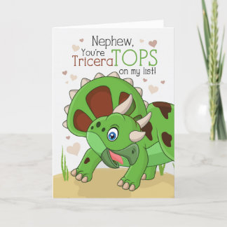 Cartes Pour Fêtes Annuelles Nephew Valentine TriceraTOPS Dinosaur