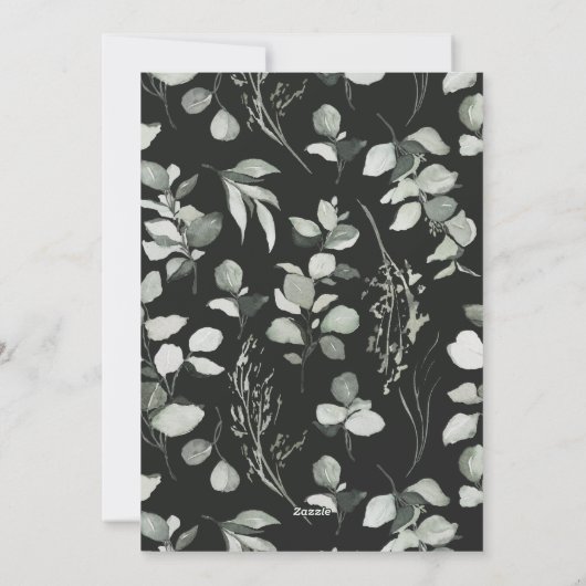 Cartes Pour Fêtes Annuelles Nettoyer moderne élégant botanique vert gris photo (Dos)