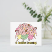 Cartes Pour Fêtes Annuelles neuf dames dansant le neuvième jour de noël (Debout devant)