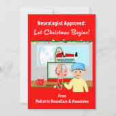 Cartes Pour Fêtes Annuelles Neurologue Approuvé : Noël Commence Père Noël En I (Devant)
