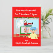 Cartes Pour Fêtes Annuelles Neurologue Approuvé : Noël Commence Père Noël En I (Debout devant)