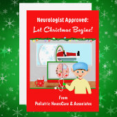 Cartes Pour Fêtes Annuelles Neurologue Approuvé : Noël Commence Père Noël En I