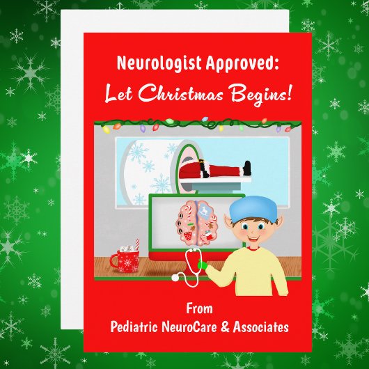 Cartes Pour Fêtes Annuelles Neurologue Approuvé : Noël Commence Père Noël En I