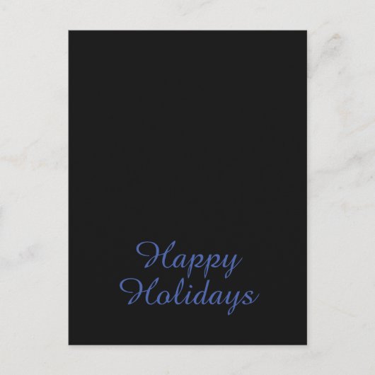 Cartes Pour Fêtes Annuelles Neutral Black & Blue Plain Elegant Happy Holidays (Devant)