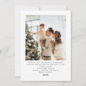 Cartes Pour Fêtes Annuelles Neutral Minimalist Boho Christmas Wreath Photo (Dos)
