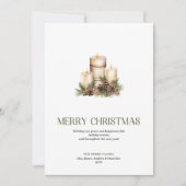 Cartes Pour Fêtes Annuelles Neutral Sage Christmas Candles Editable Greeting  (Devant)