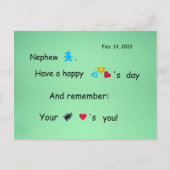 Cartes Pour Fêtes Annuelles Neveu, heureuse Sainte-Valentin ! (Devant)