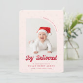 Cartes Pour Fêtes Annuelles New Baby First Christmas Photo Birth Announcement (Debout devant)