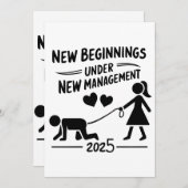 Cartes Pour Fêtes Annuelles New Beginnings Under New Managment 2025 (Devant / Derrière)