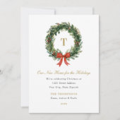Cartes Pour Fêtes Annuelles New Home for the Holidays Wreath Monogram (Devant)
