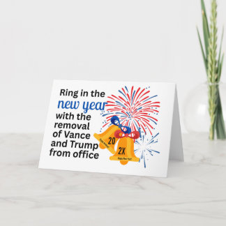 Cartes Pour Fêtes Annuelles New Year Anti-Trump Impeach Remove 2026 Political