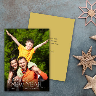 Cartes Pour Fêtes Annuelles New Year Cheers Message Photo