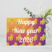Cartes Pour Fêtes Annuelles New year greeting with poodle (Debout devant)
