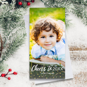 Cartes Pour Fêtes Annuelles New year's Cheers To 2018 Gold Confeti