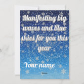 Cartes Pour Fêtes Annuelles New Year's design with blue sky (Dos)