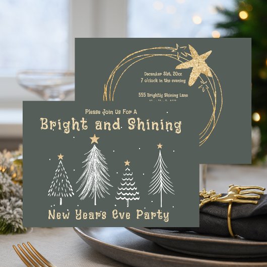 Cartes Pour Fêtes Annuelles New Years Eve Bright and Shining Holiday Party