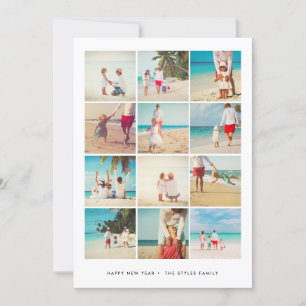 Cartes Pour Fêtes Annuelles NEW YEAR'S PHOTO CARD   Modern Minimalist Grid