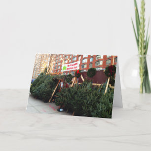 Cartes Pour Fêtes Annuelles New York City Christmas Tree Stand Holiday Photo