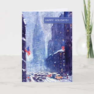 Cartes Pour Fêtes Annuelles New York City. Hiver. Noël
