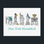 Cartes Pour Fêtes Annuelles New York City New York New York Hanoukka Chanukah<br><div class="desc">Les cartes postales des fêtes présentent une illustration originale de stylo et d'encre célébrant New York City à Hanoukka. Carte présente une variété de monuments architecturaux de NYC "habillé" pour la saison des fêtes. Ne vois-tu pas ce que tu cherches ? Vous avez besoin d'aide pour la personnalisation ? Contactez...</div>