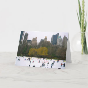 Cartes Pour Fêtes Annuelles New York City NYC Wollman Ice Rink Photo de Noël