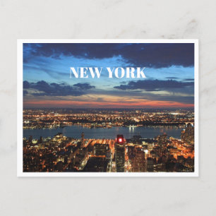 Cartes Pour Fêtes Annuelles New York City Skyline Night Builds Paysage
