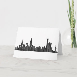 CARTES POUR FÊTES ANNUELLES NEW YORK, NY SKYLINE PAINTBRUSH