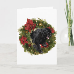 Cartes Pour Fêtes Annuelles Newf noir couronne de Noël