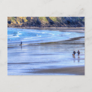 Cartes Pour Fêtes Annuelles Newquay Beach Morning Walk