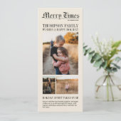 Cartes Pour Fêtes Annuelles Newspaper-Inspired Holiday Photo Card (Debout devant)