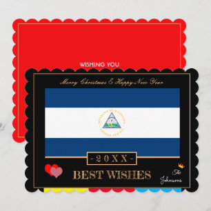 Cartes Pour Fêtes Annuelles Nicaragua Drapeau et Bonne année / Meilleur voeux