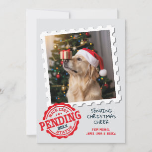 Cartes Pour Fêtes Annuelles Nice Liste En Attente Drôle Chat Chien Photo Noël