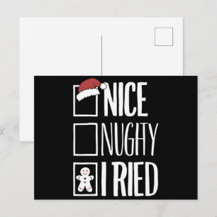 Cartes Pour Fêtes Annuelles Nice Naughty J'Ai Essayé Père Noël Naughty List No