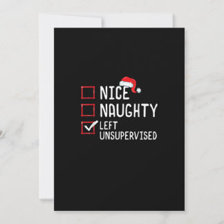 Cartes Pour Fêtes Annuelles Nice Naughty Left Unsupervised Christmas List 