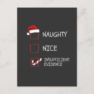 Cartes Pour Fêtes Annuelles Nice Naughty Manque de preuves Père Noël Noël