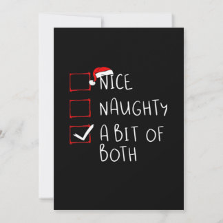 Cartes Pour Fêtes Annuelles Nice Naughty Santa Hat Humor Vibe
