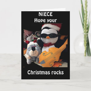 CARTES POUR FÊTES ANNUELLES **NIECE*** H0PE Y0UR NOËL "R0CKS"