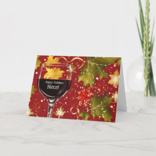Cartes Pour Fêtes Annuelles Nièce Noël Humoristique Joyeuses Fêtes Vin Adulte