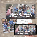 Cartes Pour Fêtes Annuelles N'Importe Quel Texte 4 Photo Collage Retro Typogra<br><div class="desc">Envoyez des salutations joyeux et partagez quatre de vos photos préférées avec des cartes de fin de année chic retro photo collage 4"x8". Ces modèles sont simples à personnaliser pour inclure n'importe quel libellé, comme Joyeux Noël, Joyeux Fêtes, Joyeuses Fêtes, Jour de l'An.. (CONSEIL EN MATIÈRE DE PLACEMENT D'IMAGE :...</div>