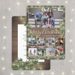 Cartes Pour Fêtes Annuelles N'Importe Quel Texte 9 Photos Et Légendes ・ Bois,<br><div class="desc">Envoyez des salutations joyeuses et élégantes et partagez 9 de vos photos préférées avec une carte de vacances photo collage personnalisée. Tout le texte sur ce modèle est simple à customiser pour inclure n'importe quel libellé, comme Joyeux Noël, Joyeux Fêtes, Joyeuses Fêtes, Bonne Année, Soirée de voeux, etc. (IMAGE PLACEMENT...</div>