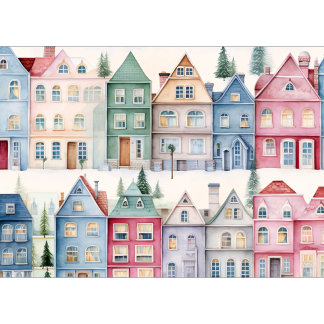 Cartes Pour Fêtes Annuelles N'Importe Quel Texte Aquarelle Maison de vacances