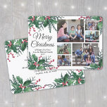 Cartes Pour Fêtes Annuelles N'Importe Quel Texte Noël Holly & Berries 6 Photo<br><div class="desc">Envoyez des salutations joyeux et partagez 6 de vos photos préférées avec une carte de vacances photo collage personnalisée. Tout le texte sur ce modèle est simple à customiser pour inclure n'importe quel libellé, comme Joyeux Noël, Joyeux Fêtes, Joyeuses Fêtes, Bonne Année, Soirée de voeux, etc. (IMAGE PLACEMENT CONSEIL :...</div>