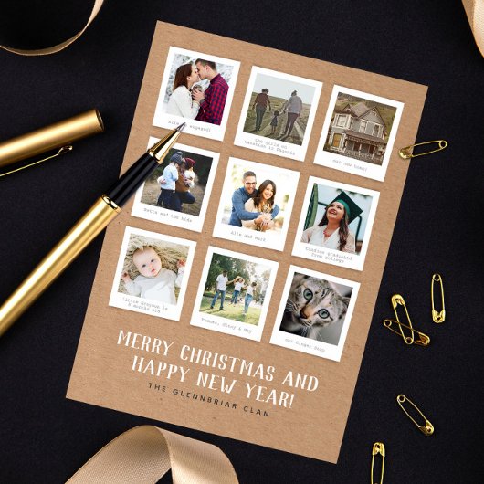 Cartes Pour Fêtes Annuelles Nine Instant Photo Style Year in Review