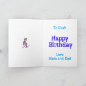 Cartes Pour Fêtes Annuelles Noah saurus Rainbow Brontosaurus Dinosaur Ajouter  (Intérieur)